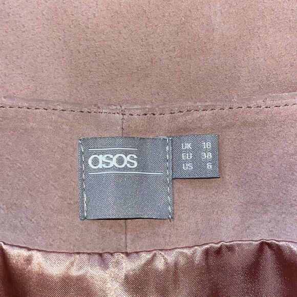 ASOS Pink Leather Midi Wrap Skirt With Buckle Size 6 - Picture 6 of 7